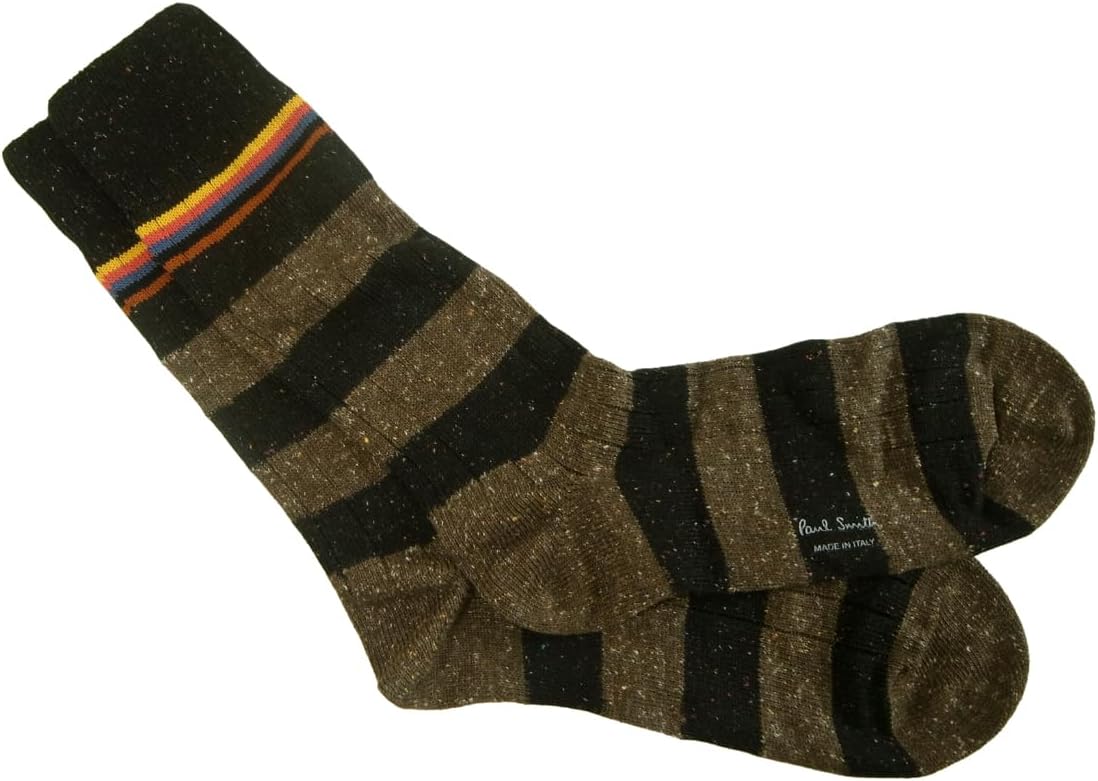 Paul Smith Men's Stylish Striped Signature Rib Socks, 3 Pairs