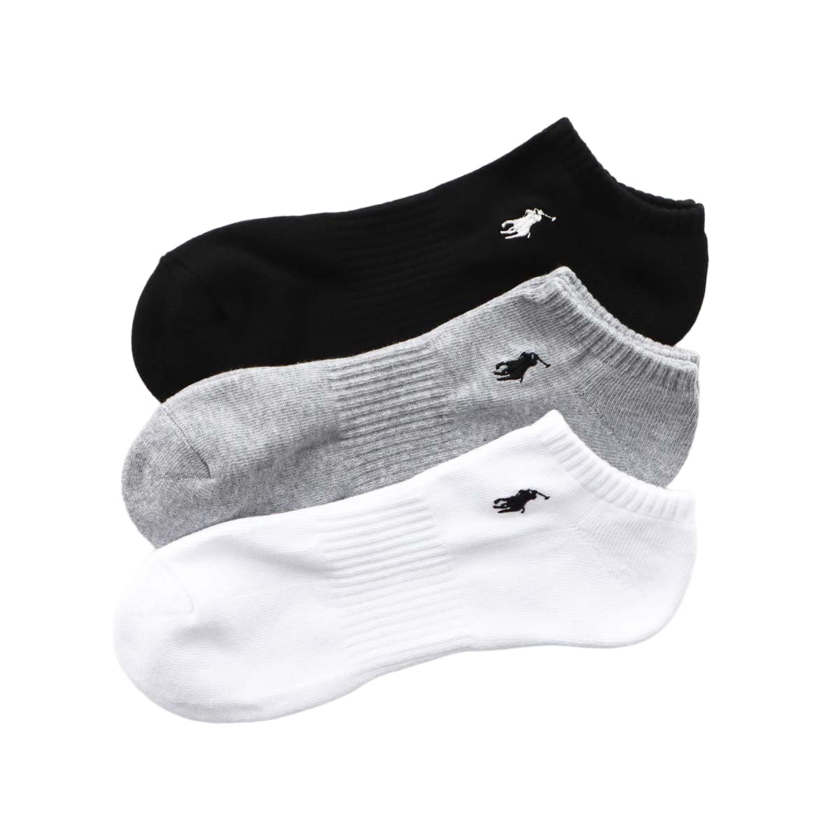 Polo Ralph Lauren 92009912 Men's Socks, 3 Pair Set, Footed Pile, One-Point, Unisex Adult