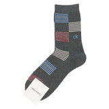 カルバン・クライン メンズソックス|ボーダーブロックミドル丈靴下