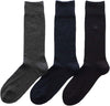 Calvin Klein 92572200 3 Pair Set, Antibacterial and Odor Resistant, Thick Rib, One Point Embroidery, Crew Length, Business Socks, Men's Socks, Men's, Black
