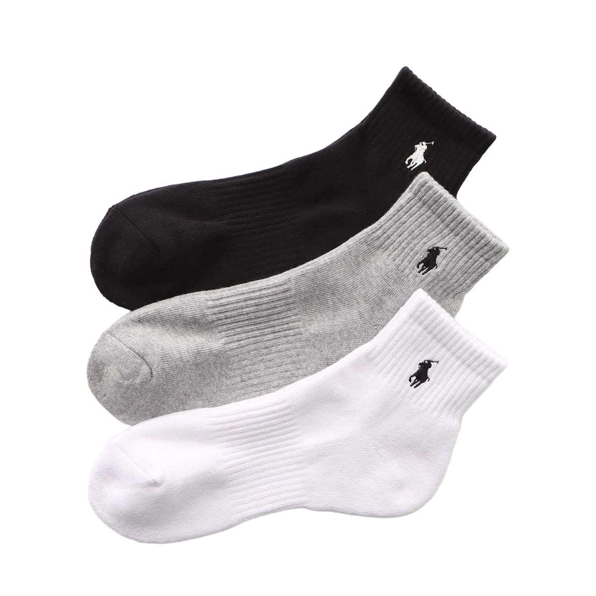 Polo Ralph Lauren 93246914 Women's Socks, 3 Pair Set, Footed Pile, One-Point, Short Socks, Unisex Adult