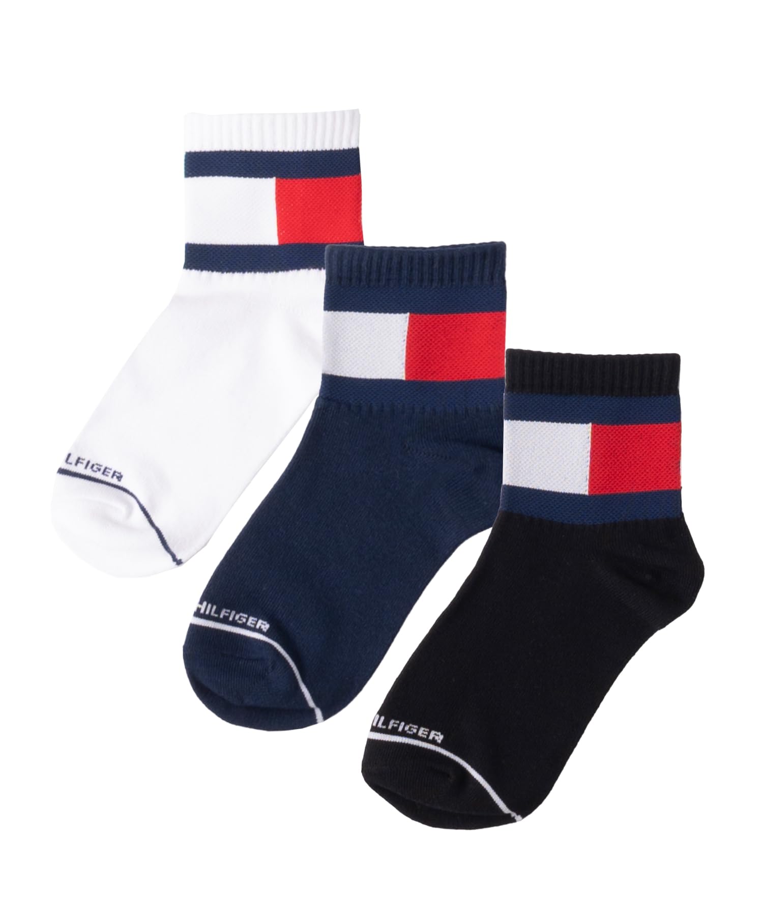 トミーヒルフィガー キッズ靴下3足セット|子供用ショート丈スニーカーソックス