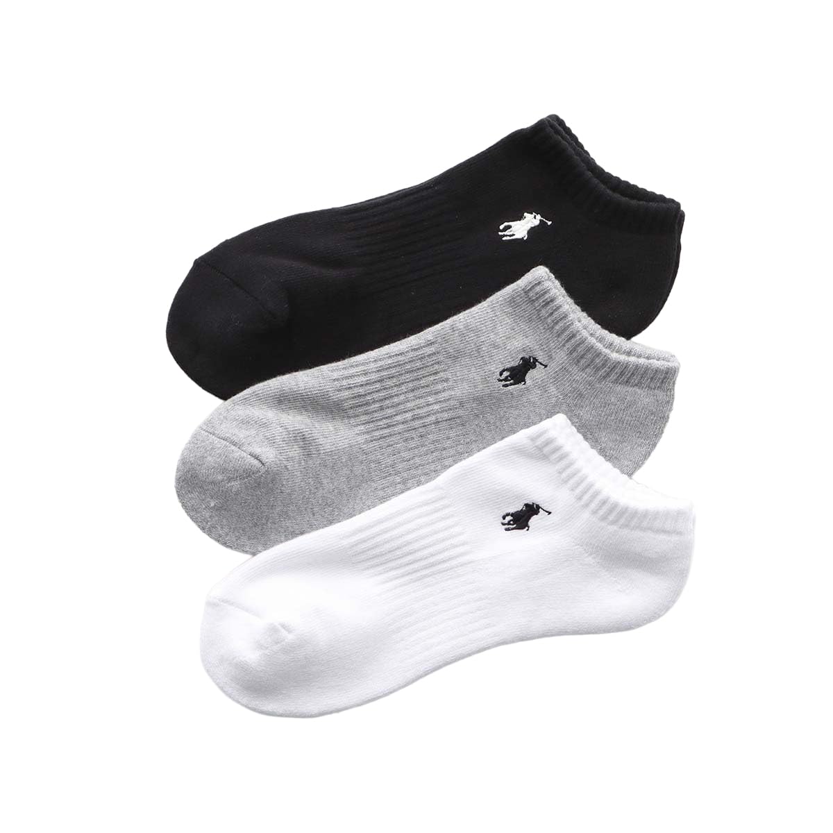 Polo Ralph Lauren 93246912 Women's Socks (3 Pair Set), Footed Pile, One-Point Sneakers Socks, Unisex Adult