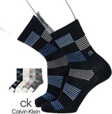 Calvin Klein 02542270 94. Middle Gray 25-27 cm Border Block Mid Length Casual Socks for Men Socks Men Gift, 94. middle gray, 25.0-27.0 cm