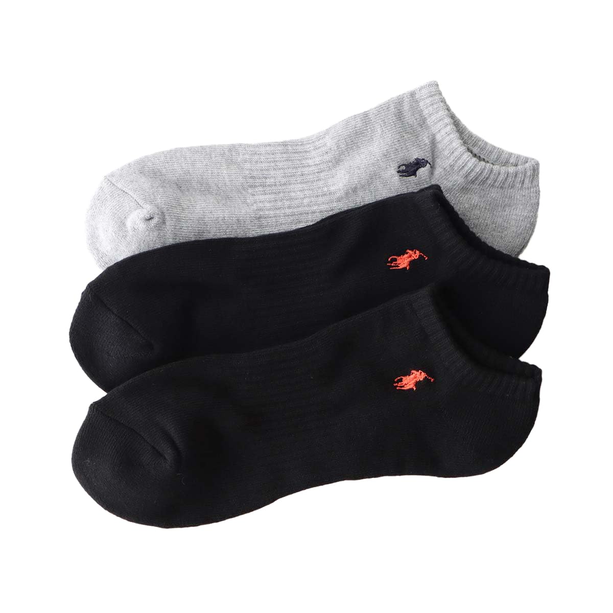 Polo Ralph Lauren 92009912 Men's Socks, 3 Pair Set, Footed Pile, One-Point, Unisex Adult