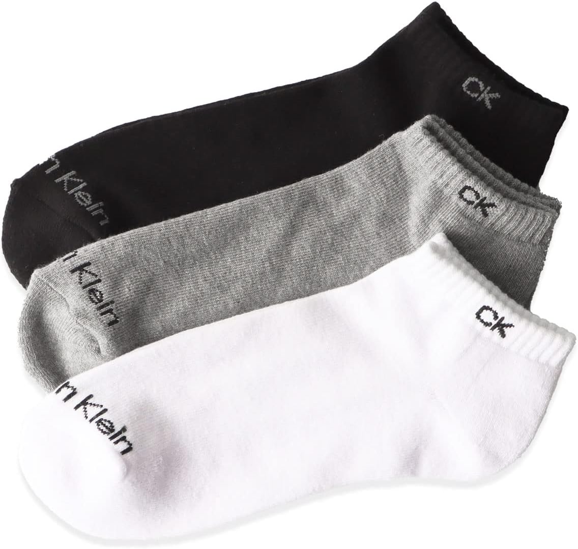 Calvin Klein, 3-Pair Set, Bottom Pile, Sneaker-Length Socks, Men's, Antibacterial and Odor Resistant, Plain, Casual Socks, Socks, Men's, Present, Gift, 92572500 (JP, Number Size, 9.8 inches (25.0 cm