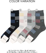Calvin Klein 02542270 94. Middle Gray 25-27 cm Border Block Mid Length Casual Socks for Men Socks Men Gift, 94. middle gray, 25.0-27.0 cm