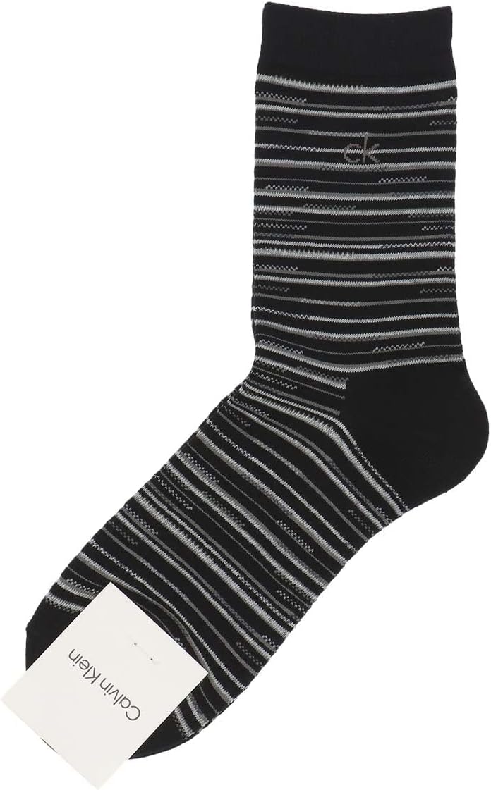 Calvin Klein 02542269 Random Border Middle Length Casual Socks Men's Socks Men Gift 02542269 98. Black 25-27cm, 98.black, 25.0-27.0 cm