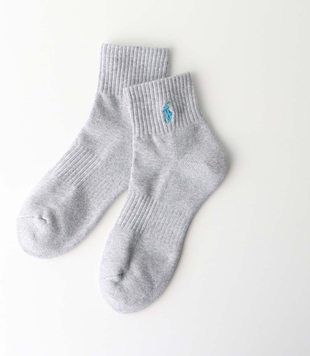 Polo Ralph Lauren 93246914 Women's Socks, 3 Pair Set, Footed Pile, One-Point, Short Socks, Unisex Adult