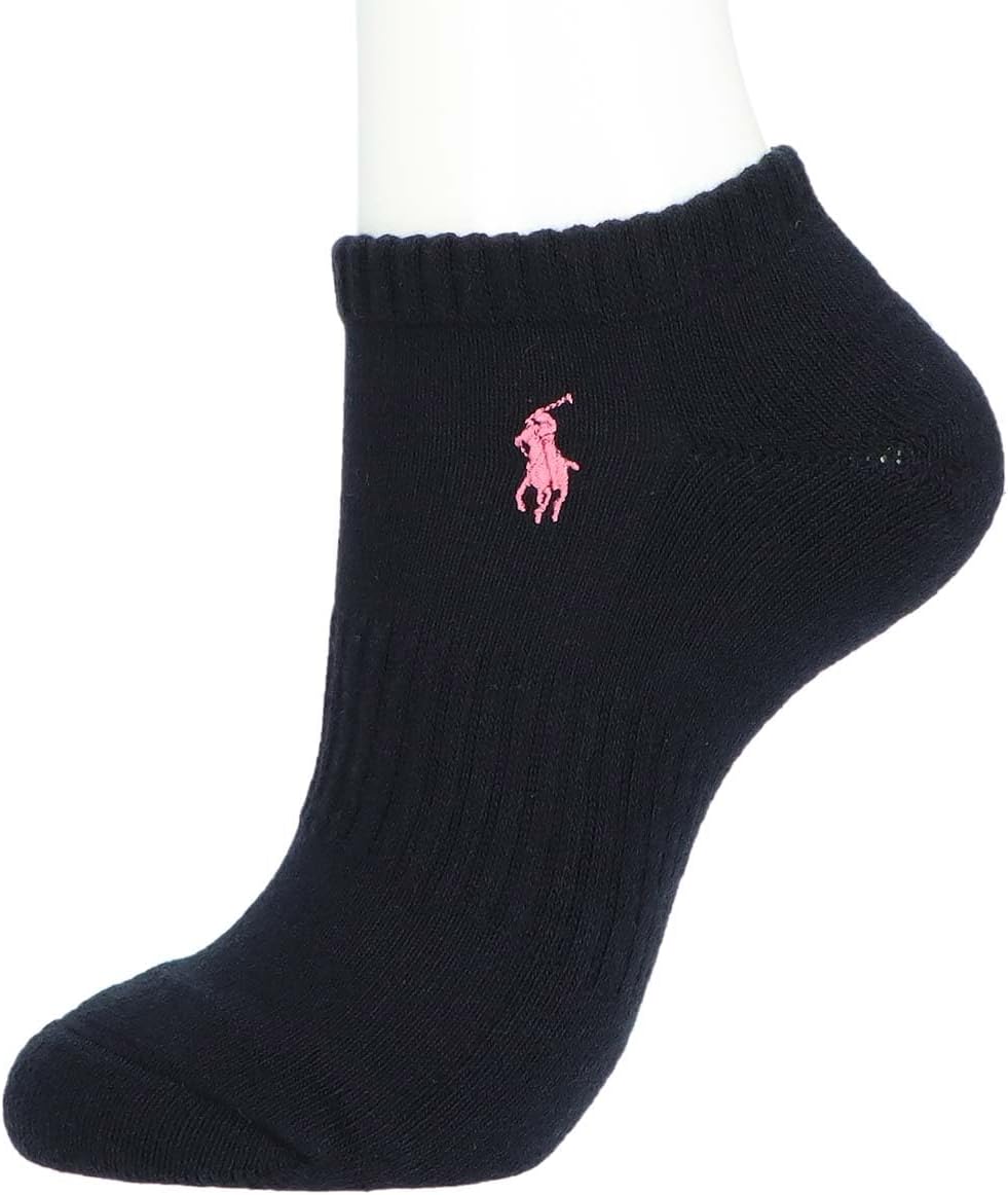 Polo Ralph Lauren 93246912 Women's Socks (3 Pair Set), Footed Pile, One-Point Sneakers Socks, Unisex Adult
