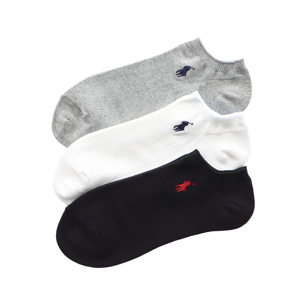 Polo Ralph Lauren 92022800 Socks (3 Pair Set) Polo Ralph Lauren, Smooth and Comfortable Pique Knit Sneaker-Length Socks, 3 Pair Set, Men's, Women's, Unisex