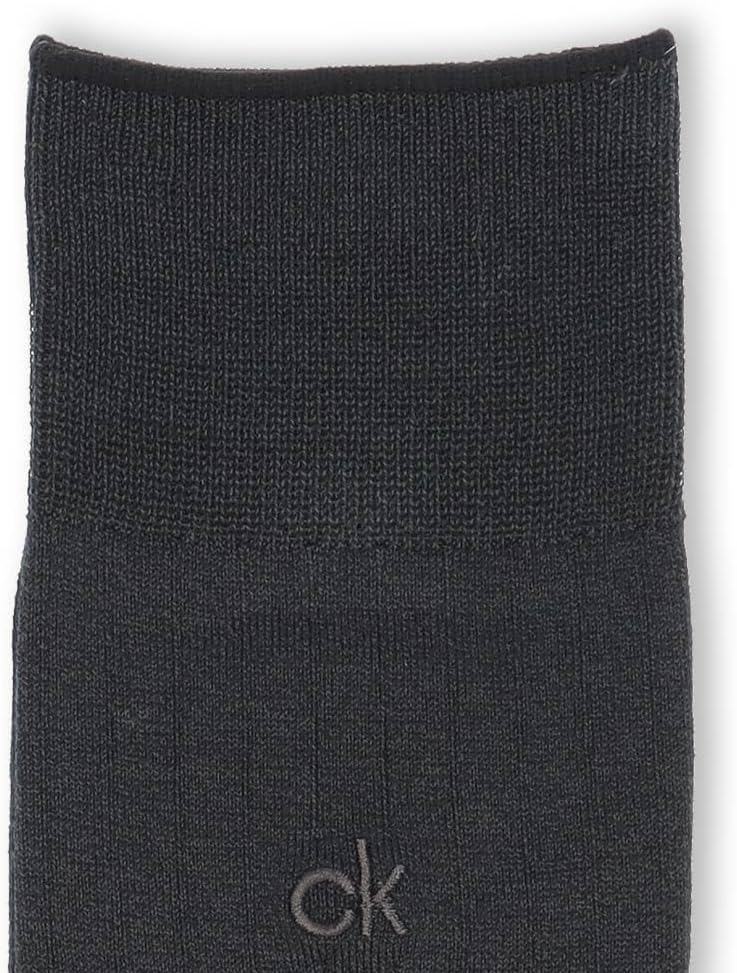 Calvin Klein メンズ抗菌防臭ソックス|太リブ・クルー丈ビジネス靴下
