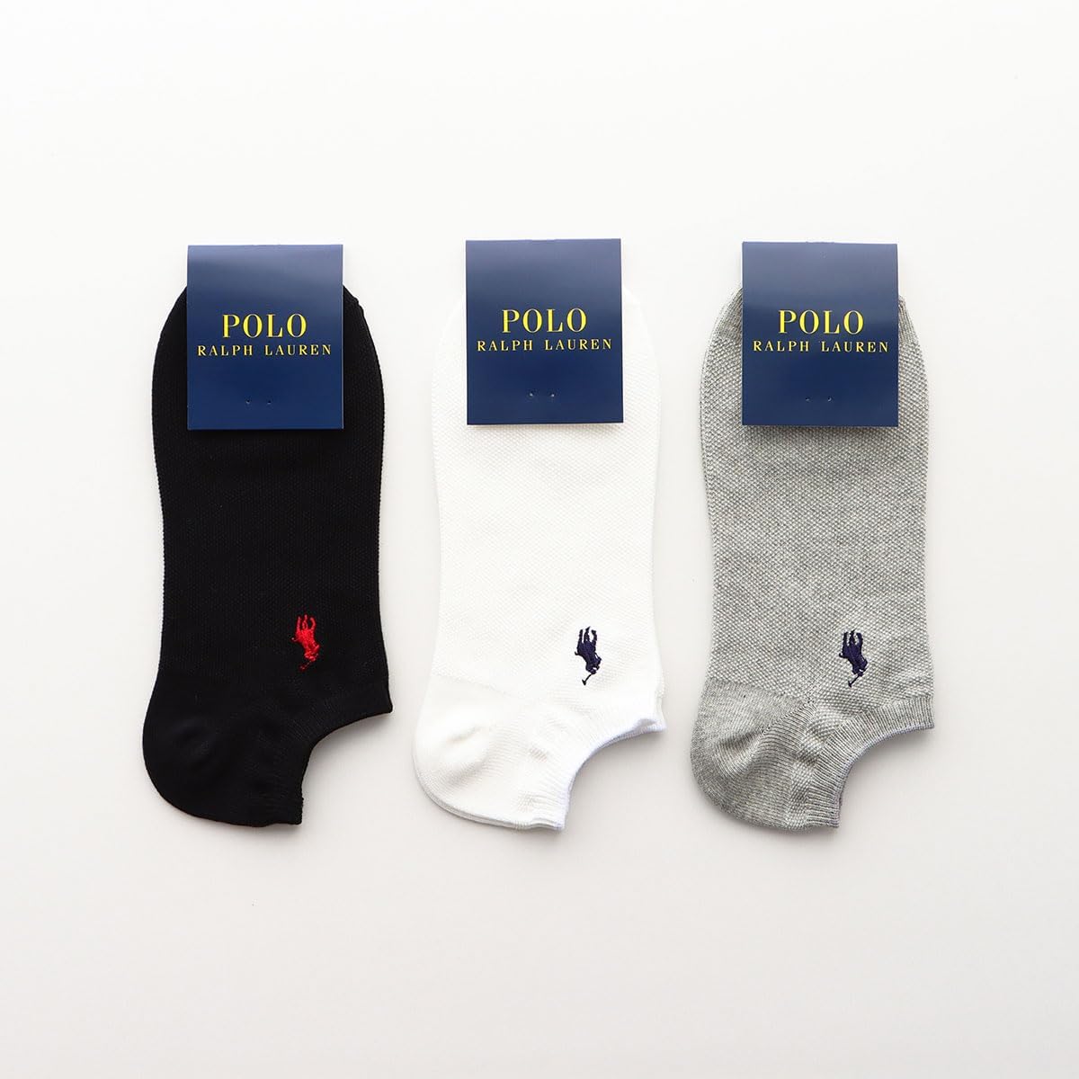 Polo Ralph Lauren 92022800 Socks (3 Pair Set) Polo Ralph Lauren, Smooth and Comfortable Pique Knit Sneaker-Length Socks, 3 Pair Set, Men's, Women's, Unisex