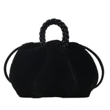 ポンポカ_ふわもこ パンプキン風 プリーツショルダーバッグ