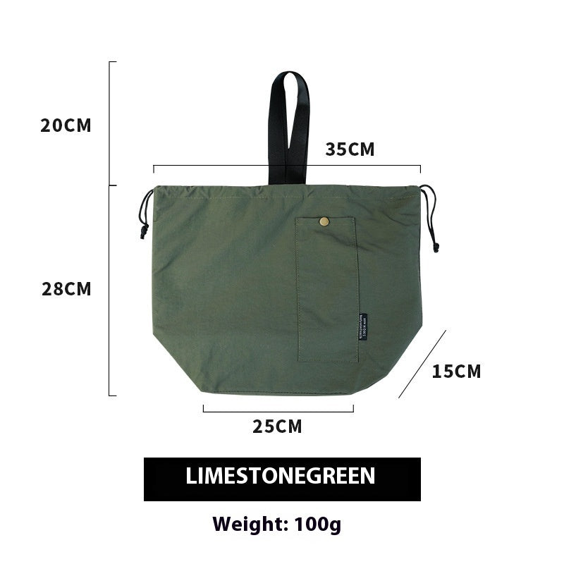 デリキープ_防水 韓国風 大容量 巾着ランチバッグ 2層構造 保温タイプ