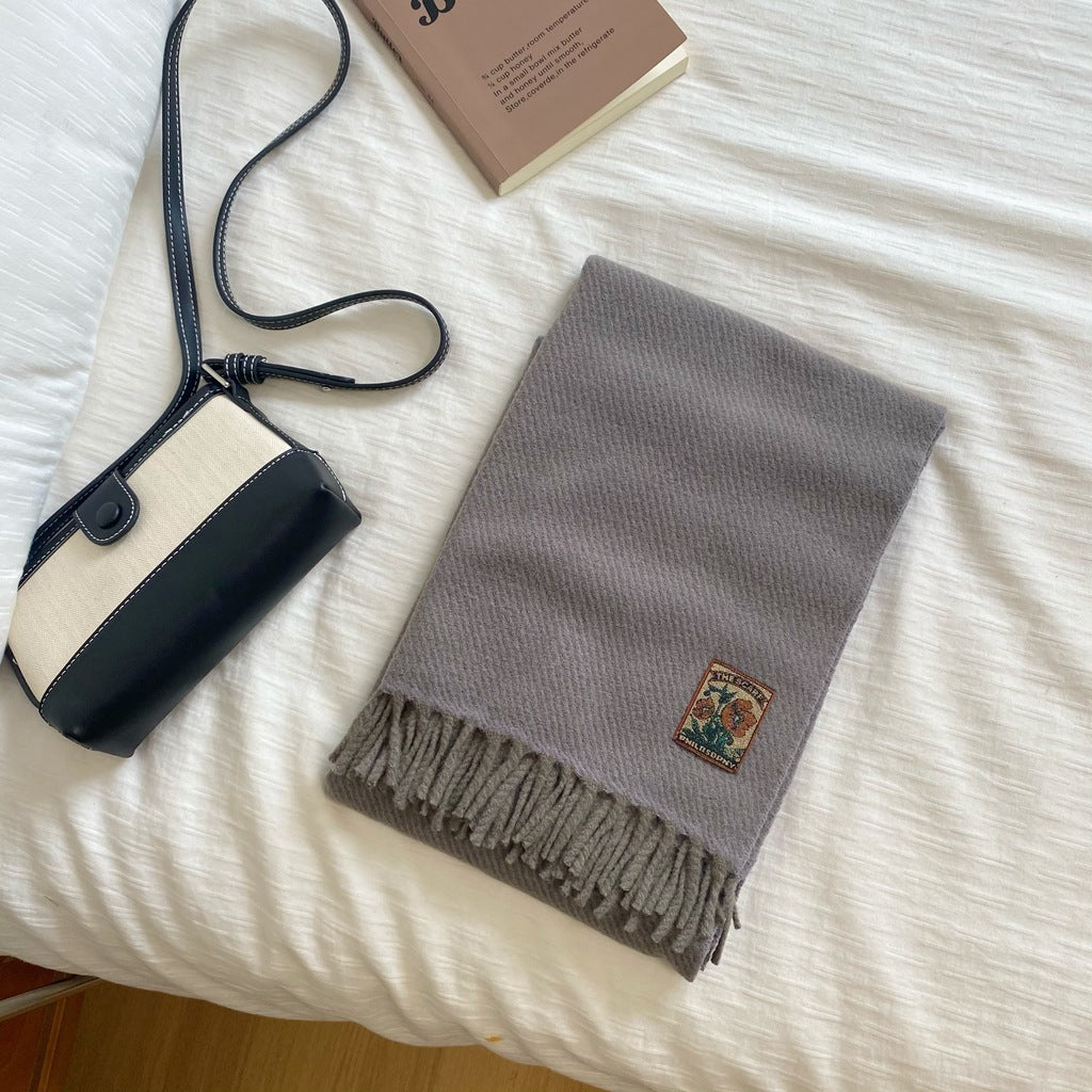 カシミヤタッチ・デイズ_カシミヤタッチ 男女兼用 あったか冬マフラー 学生・カップルにも