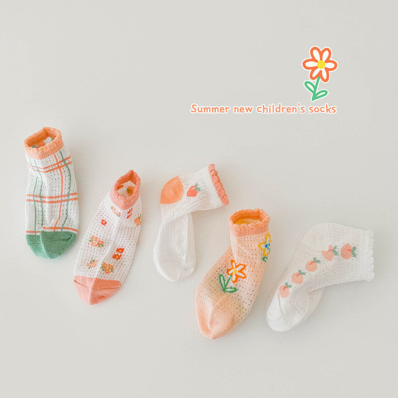 ベビーキッズ コットンソックス | フリルレース付き可愛い5足セット