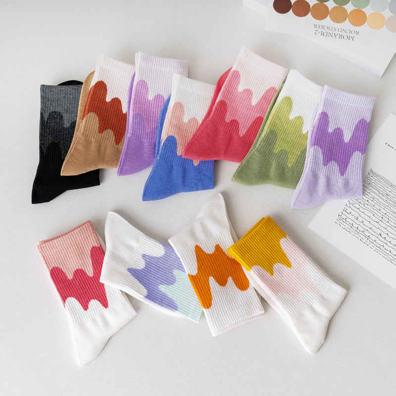 ジェラートソックス_レディース アイスクリームカラー チューブソックス