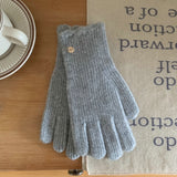 フリルウール_レディース 無地ウール フリルデザイン冬あったか手袋