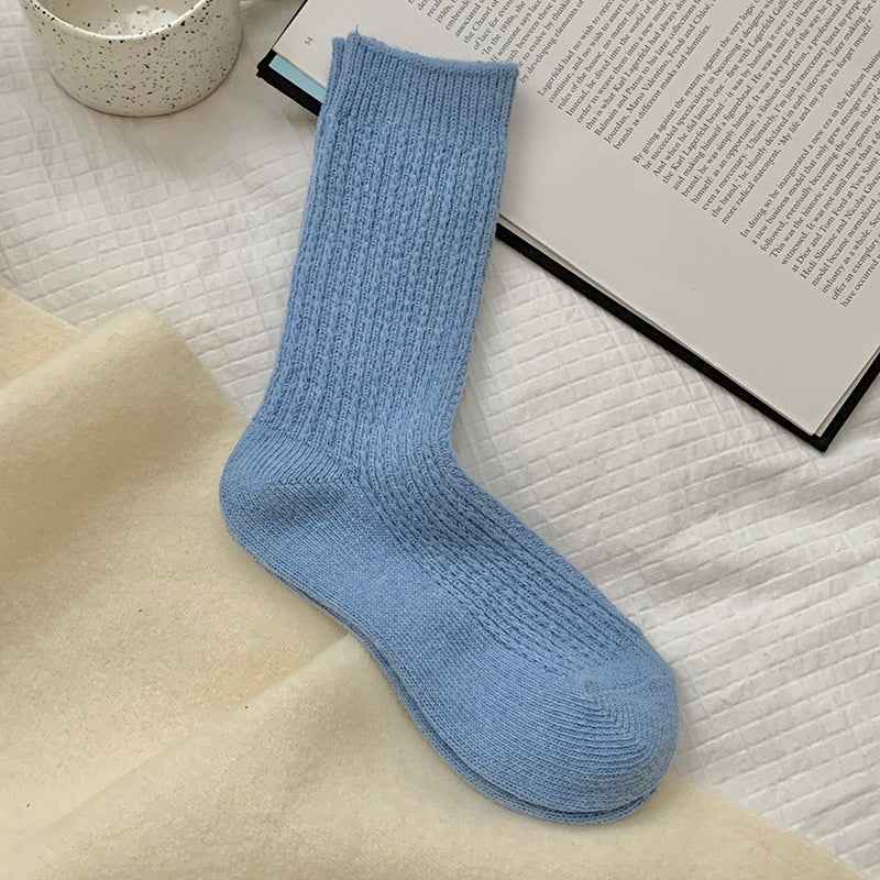 デイリーウォーム_レディース 厚手 裏起毛 あったかウールソックス