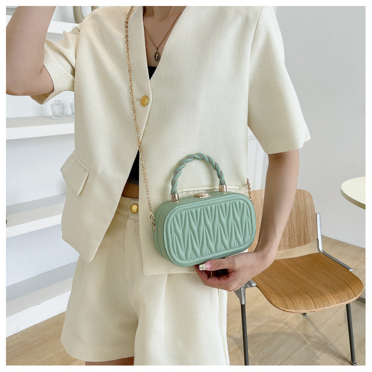 BOX CHAIN_Mini Square Box Chain Shoulder/Crossbody Bag