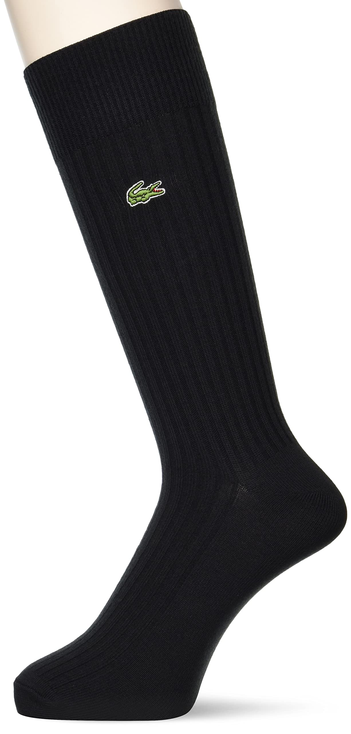 Lacoste Official Clock Emblem 3x2 Rib Knit Socks, Men's