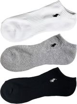 Polo Ralph Lauren Socks, 3 Pair Set, Short Length, Men's, Women's, Unisex, Present, Gift, Black x White x Gray A, 25.0-27.0 cm