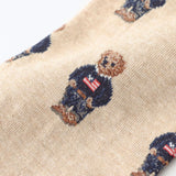 Polo Ralph Lauren 03207557 Women's Crew Socks, Polo Ralph Lauren, Organic Cotton Blend, Flag Mini Bear Allover Pattern