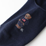 Polo Ralph Lauren 03207920 Women's Socks, Polo Ralph Lauren, Organic Cotton Blend, Denim Mini Bear, Cover Socks,