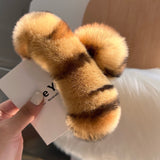 クロウェル_ファーリボン ヘアクリップ