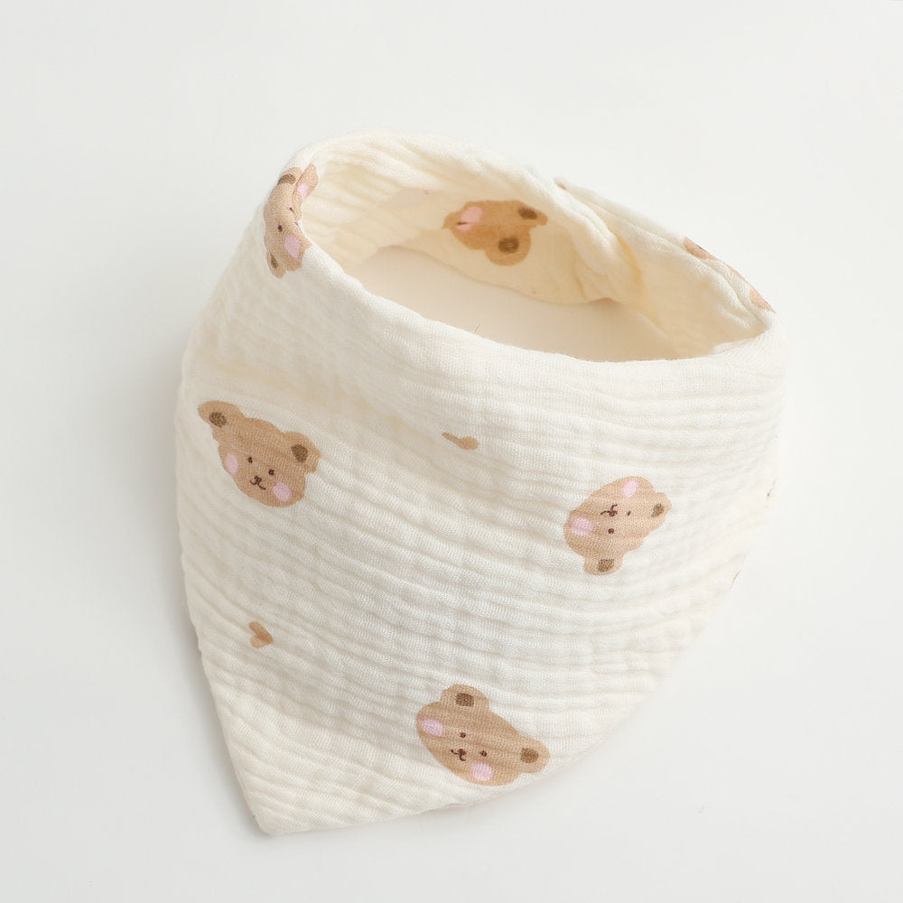 モスリンスマイル_モスリンガーゼ ベビー三角スタイ よだれかけ スカーフタイプ