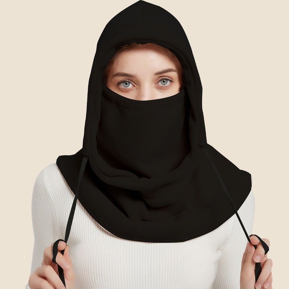 ウォームフーディ_冬 レディース マスク&スカーフ一体型 防寒あったか帽子