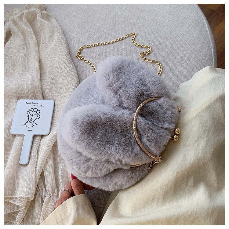 モコラ_ふわふわ イヤーデザイン ミニラウンド チェーンバッグ