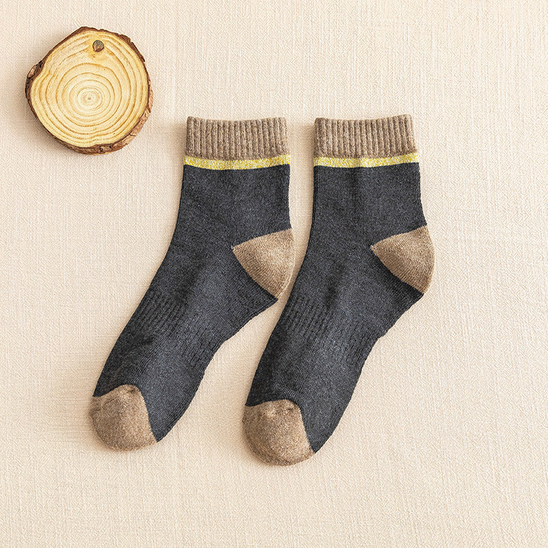 カラーブロック_メンズ 配色 ミドル丈 ソックス ベーシックスタイル