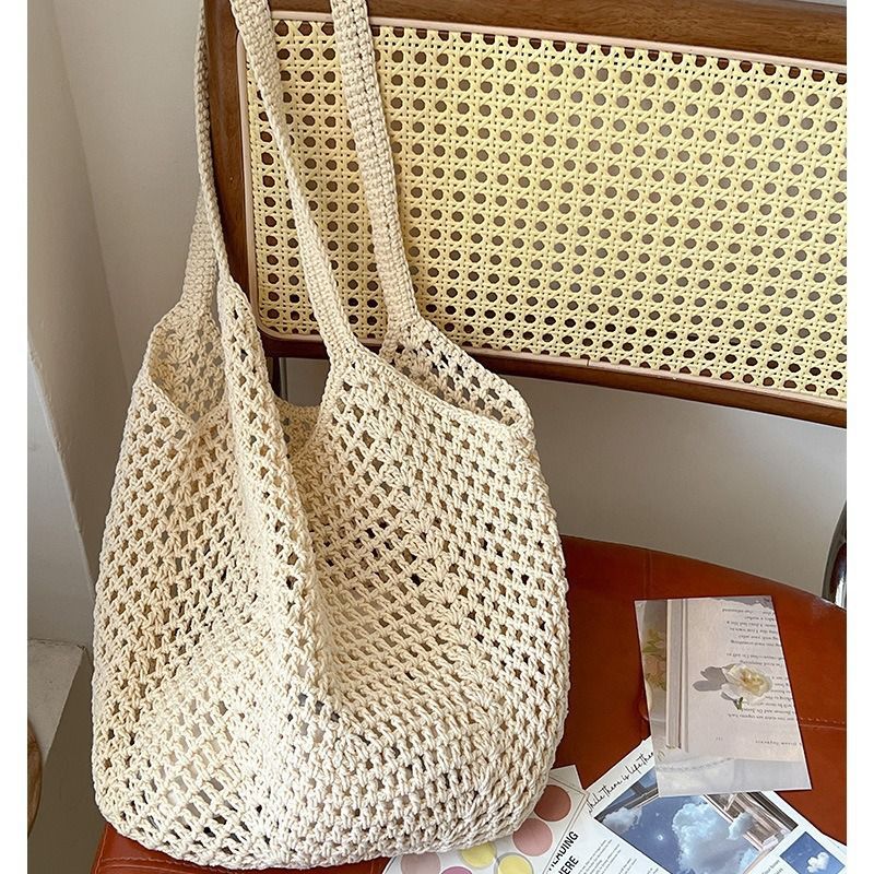 COTTON WEAVE_Cotton Yarn Braided Large Capacity Casual Tote Bag