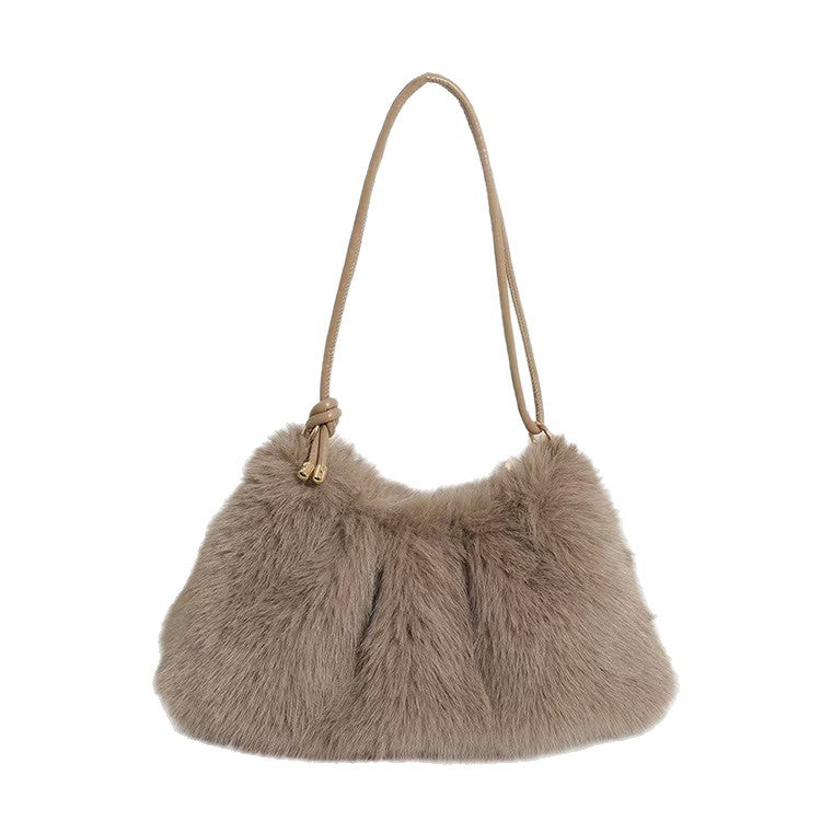 モコアーム_ふわもこ レディース カジュアル アンダーアームバッグ