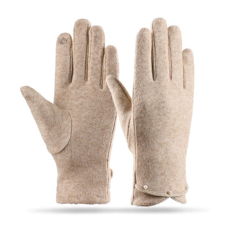 サーモニット_レディース 秋冬 厚手ニット手袋 あったか防寒