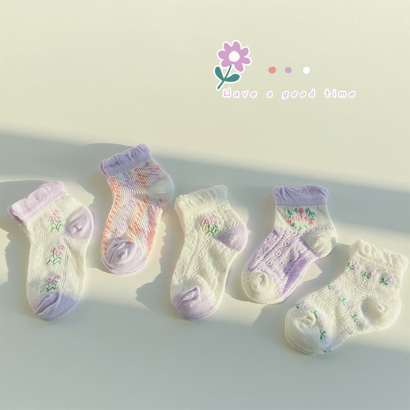 ベビーキッズ コットンソックス | フリルレース付き可愛い5足セット