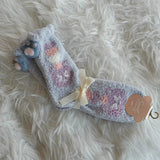 リラックスウォーム_冬あったか レディース ふわもこ厚手 コーラルフリース ミドル丈 スリーピングソックス