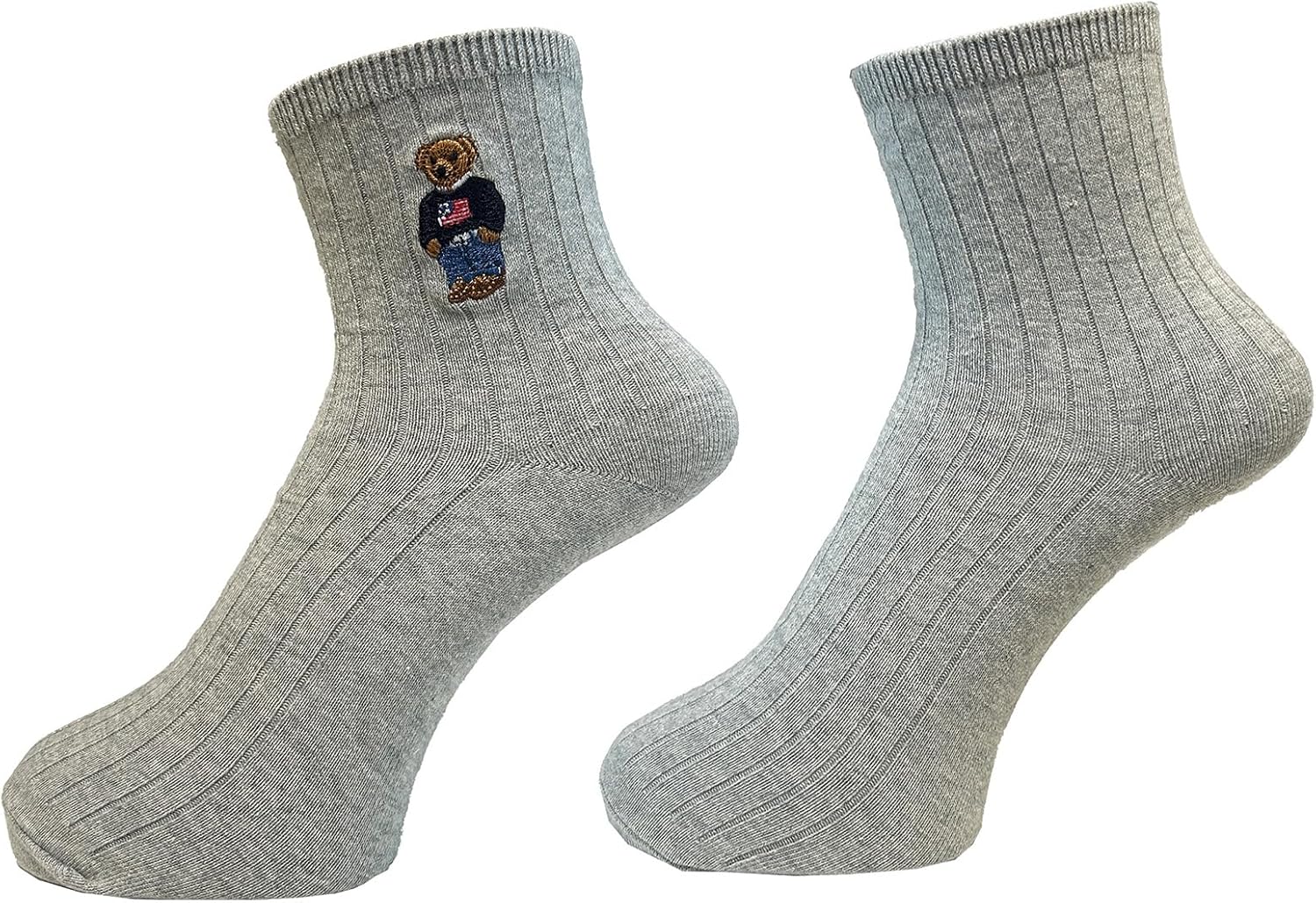 Polo Ralph Lauren Polo RALPH LAUREN Socks, Set of 2, Polo, Bear, Embroidery, Women's, A, 8.7 - 9.4 inches (22 - 24 cm), a