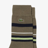 Lacoste Men's Wool Blend Border Crew Socks