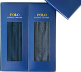 Polo Ralph Lauren Men's One-Point Embroidery, Solid Ribbed, Business Socks, Crew Length, 2 Pair Set, Socks Gift Set, Navy x Charcoal