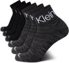 Calvin Klein Men's Cushioned Quarter Socks (6 Pack), Size Shoe Size: 7-12, Solid Black, Solid black