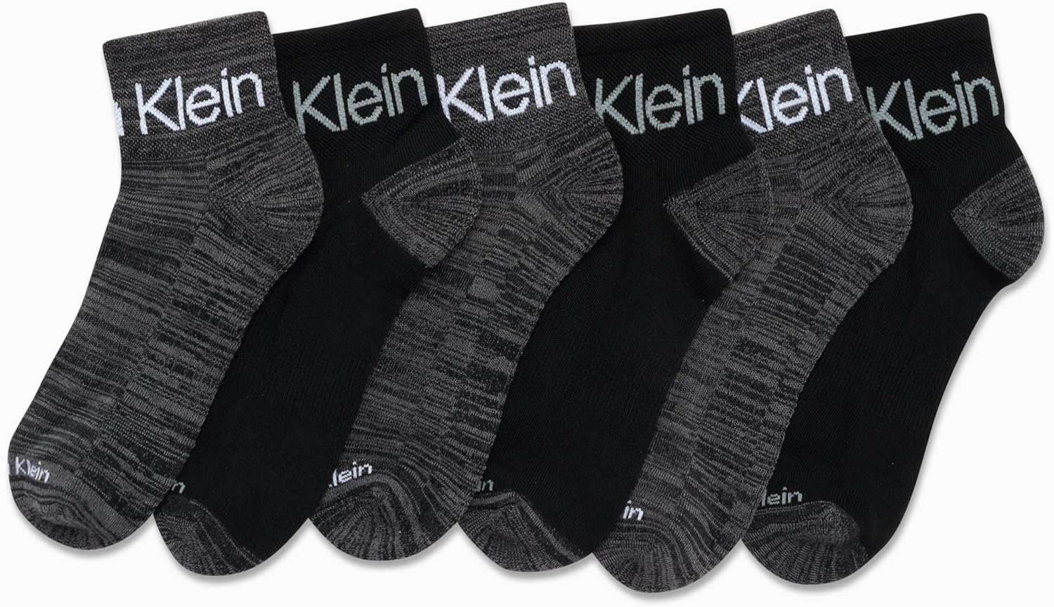 Calvin Klein Men's Cushioned Quarter Socks (6 Pack), Size Shoe Size: 7-12, Solid Black, Solid black