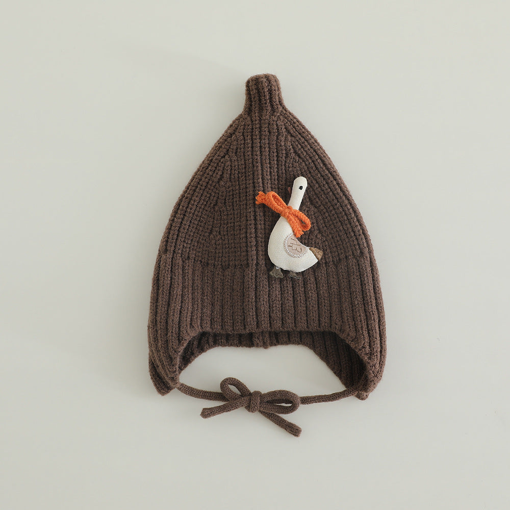 ウィンドイヤー_ベビー 冬 防寒防風 ニット耳あて帽子