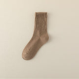 コリガール_秋冬 レディース 韓国風 コットン ミドル丈ガーリーソックス