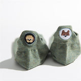 犬刺繍付きフットカバー | レディース浅履きソックスセット
