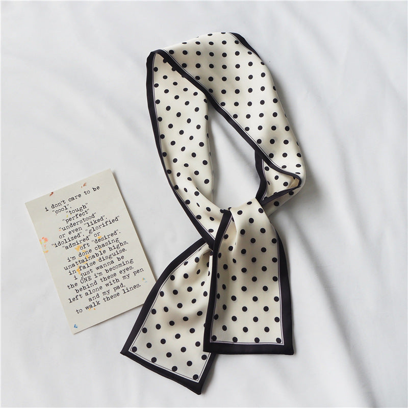 サテンエレ_上品でシンプルな ダブルサテン シルクスカーフ