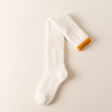 リラックスウォーム_冬 レディース ふわもこ コーラルフリース 裏起毛 ロングひざ丈ソックス