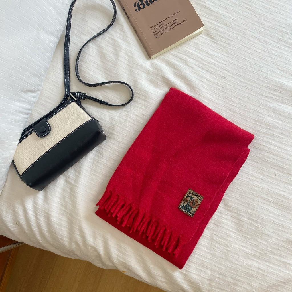 カシミヤタッチ・デイズ_カシミヤタッチ 男女兼用 あったか冬マフラー 学生・カップルにも